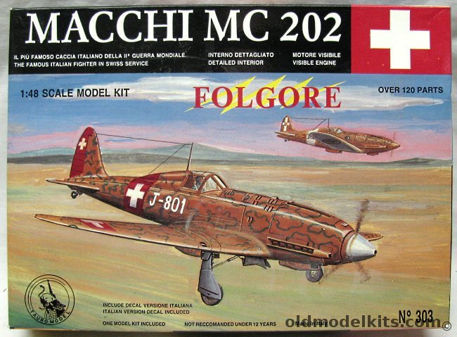 Tauro Model 1/48 Macchi MC-202 Folgore, 303 plastic model kit